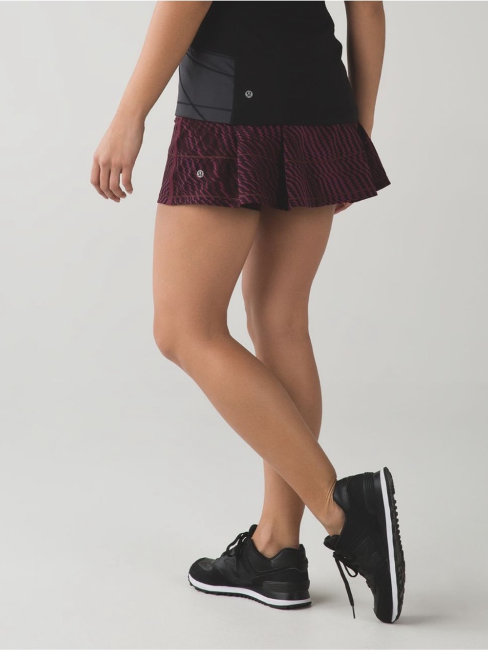 Lululemon Run Red Grape Stripe Swift Print Pace Rival Pleated Running Skirt